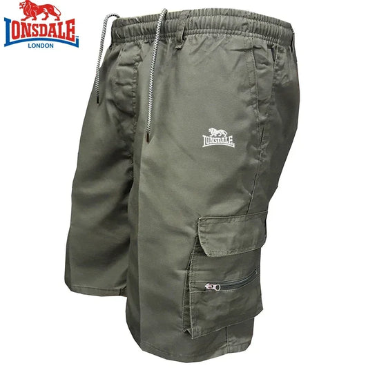 Summer Men's Baggy Workwear Shorts Quick-Drying Printed Design Multi-Pocket Elastic Waist Outdoor Sports Cycling Shorts