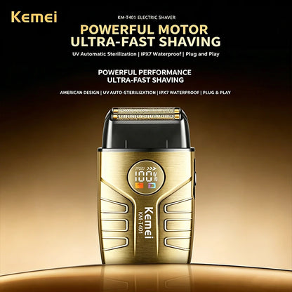 KEMEI KM-T401 Electric Shaver Hair Rechargeable Facial & Beard Foil Razor For Men Bald Head Shaving For Men Machine Barber