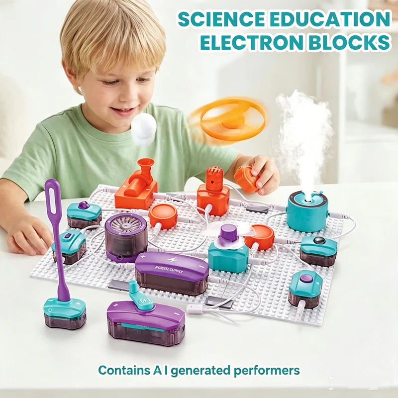 Circuit Building Block Toy Science Experiment Kit Physics Circuit Experiment Toy Birthday or Holiday Gifts for Boys