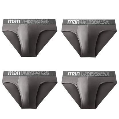 4pcs Men's Sexy Briefs Student Fashion Underwear Men's Panties Breathable Elastic Large Size Male Underpants Letter waist print
