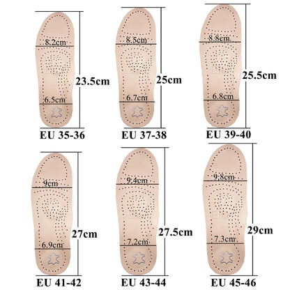 EiD Genuine Leather Orthotic Insole Orthopedic Flat Foot Health Sole Pad For Shoes Insert Arch Support Pad For Plantar Fasciitis