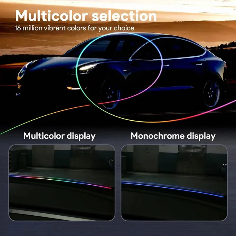 Automotive center console instrument panel universal through interior modification center console wrap around ambient lighting