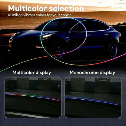 Automotive center console instrument panel universal through interior modification center console wrap around ambient lighting