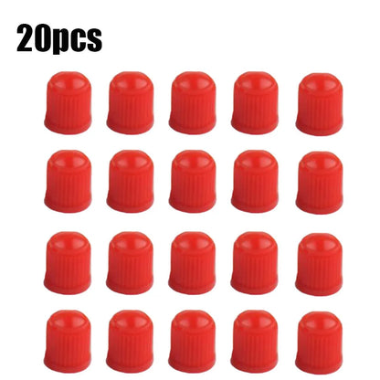 20Pcs Car Tire Tyre Valve Caps with O Rubber Ring Dust Covers Plastic Black Grey Red Stem Valve Caps for Cars Motorcycles Bike
