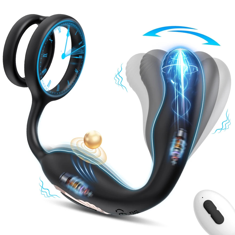 Male Sex Toys Anal Vibrator for Men Prostate Massager Gay Anal Plug Adult Toys Butt Plug for Men Remote 7 Wiggling Vibrating