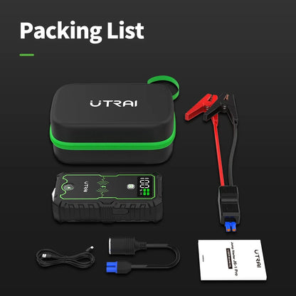 UTRAI Car Jump Starter 4000A Car Battery Starters 16000mAh Portable Power Bank 10W Wireless Charging Propulsion Booster For Car