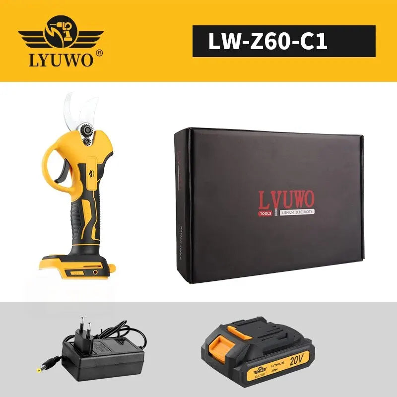 LYUWO Rechargeable Wireless Pruning Scissors, Fruit Tree Potted Pruning Electric Tool, 20V Brushless, 30mm