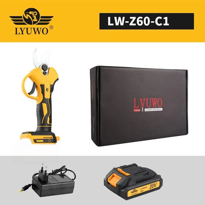 LYUWO Rechargeable Wireless Pruning Scissors, Fruit Tree Potted Pruning Electric Tool, 20V Brushless, 30mm
