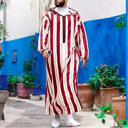 White Muslim Slim Fit Mens Thobe Robe Shirt