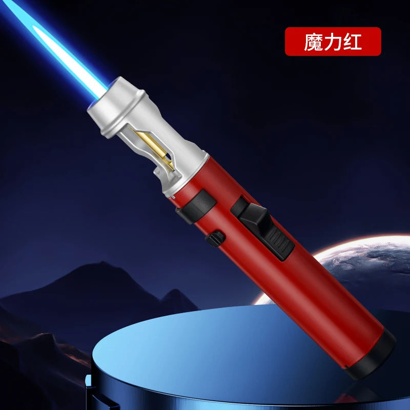Powerful Metal Gas Lighter Windproof Kitchen Cooking Torch Flame Jet Barbecue Smoking Accessories Cigar Lighters Men's Gift