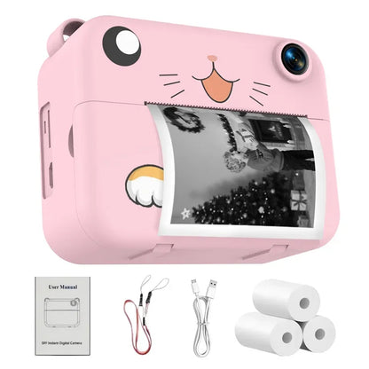 Digital Children Camera Kids Camera Instant Print Photo HD Video Recorder Mini Thermal Printer Best Birthday Festive Gifts 1080p