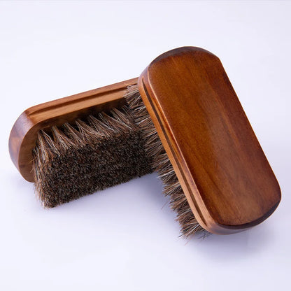 Soft Bristle Horse Hair Shoe Brush for Polishing Shoe Oil Cleaning Brush for Leather Shoes Cleaning Tools