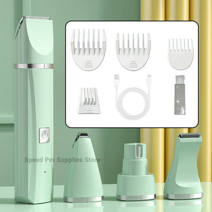 New 4-in-1 Electric Pet Multi functional Beauty Tool Set Dog Hair Clipper Rechargeable Pet Hair Clipper Shaver Cat Supplies