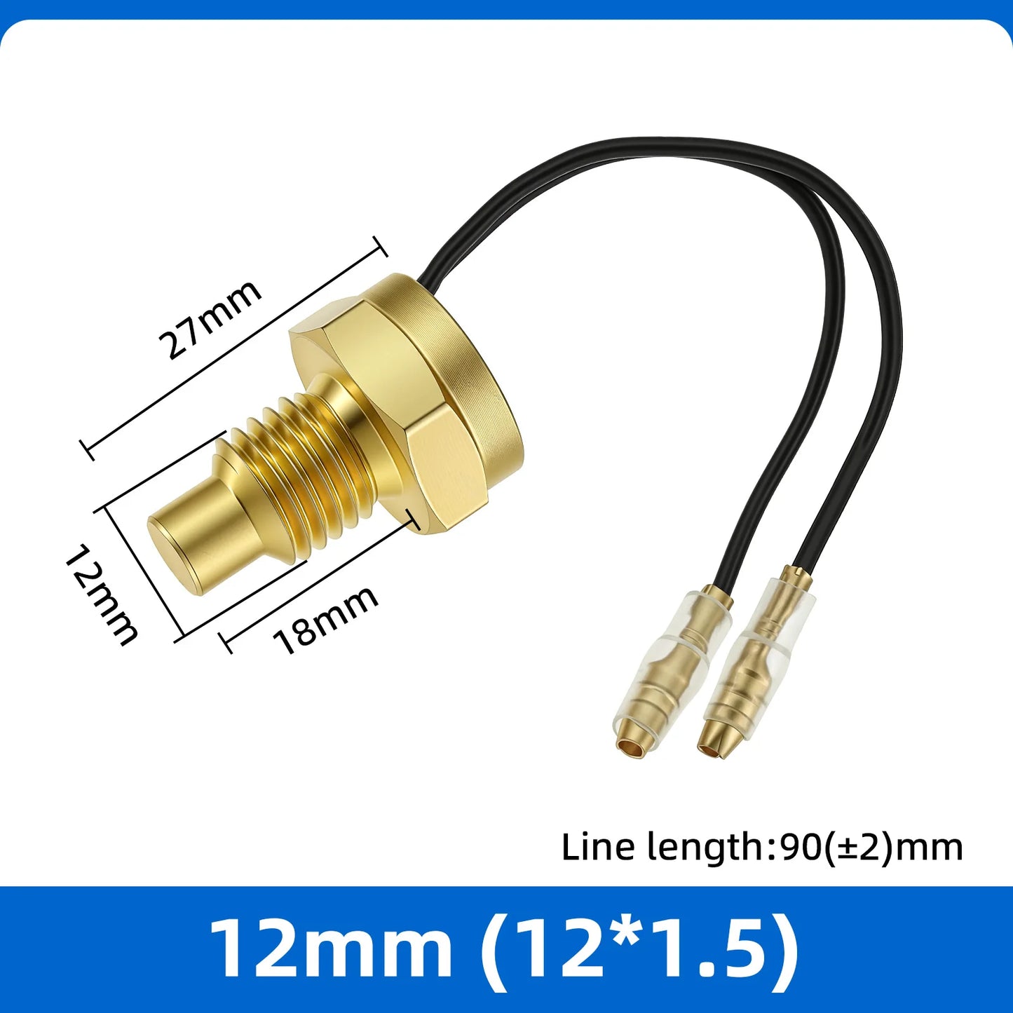 Auto Temperature Meter with Sensor 1/8 NPT 52mm LED Digital Oil /Water Temp Indicator PSI Oil Press Black Gauge Fit Gasoline Car