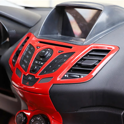 For Ford Fiesta 2009-2013 2011 2012 2013 Center Control CD Player Panel Frame Trim Cover Sticker