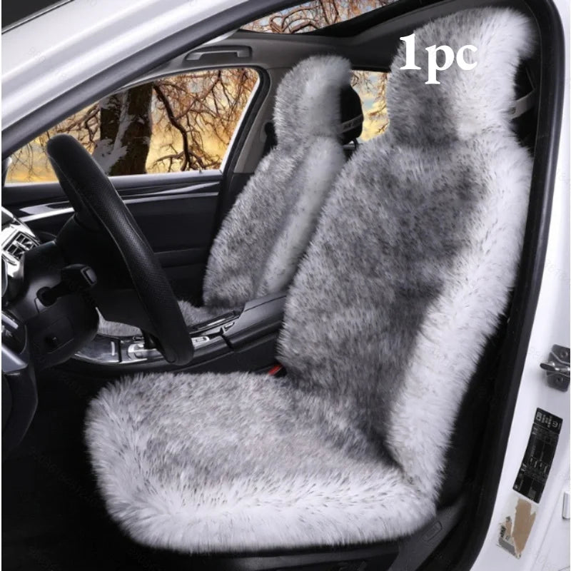 1pc Sheepskin Fur Car Seat Covers, Universal Size Australian Long Wool Car Seat Cushion for Adult Man Women, 1 Piece Seat