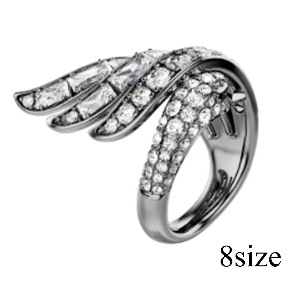 New Cross Diamond Fashion Color Crystal Mixed Cut Open Ring