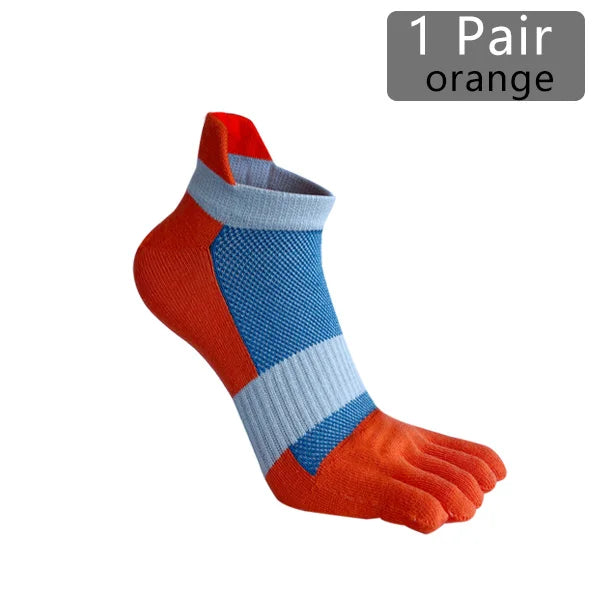 1/6 Pairs Man Five Finger Socks Large Plus Size Patchwork Compression Mesh Breathable Fitness Sport Toe Ankle Boat Socks EU43-47