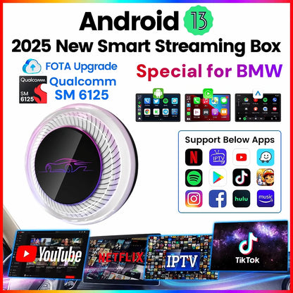 LEXXSON Ai Box Wireless Carplay Adapter Android 13 Netflix Youtube IPTV Video Box for BMW and Cars With Wireless Carplay