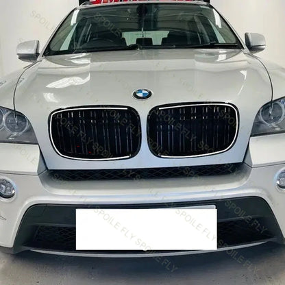 High Quality ABS For BMW X5 X6 E70 E71 2008 2009 2010 2011 2012 2013 2014 Car Front Grille With Led Light Grill Glossy Black