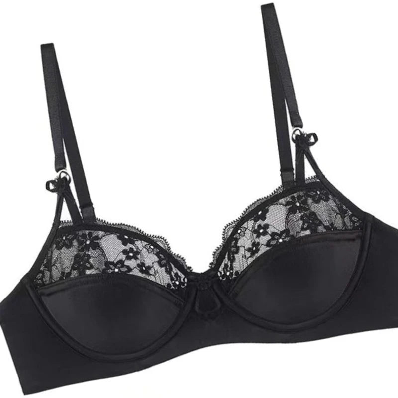 Thin Lace French Bra Set Women Minimizer Push Up Anti-Sagging Back Smoothing Side Support Comfort Sexy Daily Lingerie S-XL 32-38