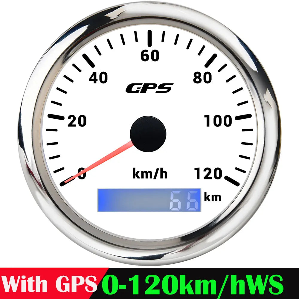 A 85MM GPS Speedometer For Motorcycle Marine Boat 30~200 Kmh Boat Car Truck Speed Gauge Meter With GPS Antenna 7 Color Backlight