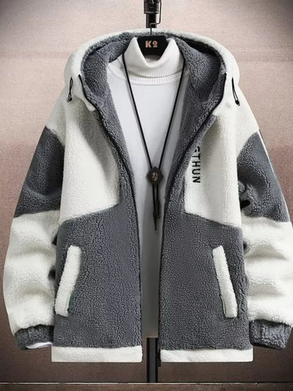 Winter New 2023 Sheepskin Fleece down Cotton Jacket Loose Fit Hooded Large Size Youth Warm Couple Style Outerwear Coat