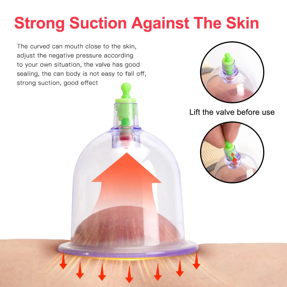Electric Vacuum Cupping Body Massager Suction Scraping Cup Fat Burner Therapy Anti Cellulite Slimming Massager Body Massage Cans