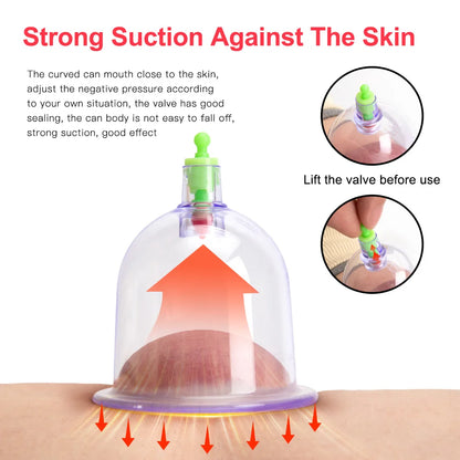 Electric Vacuum Cupping Body Massager Suction Scraping Cup Fat Burner Therapy Anti Cellulite Slimming Massager Body Massage Cans