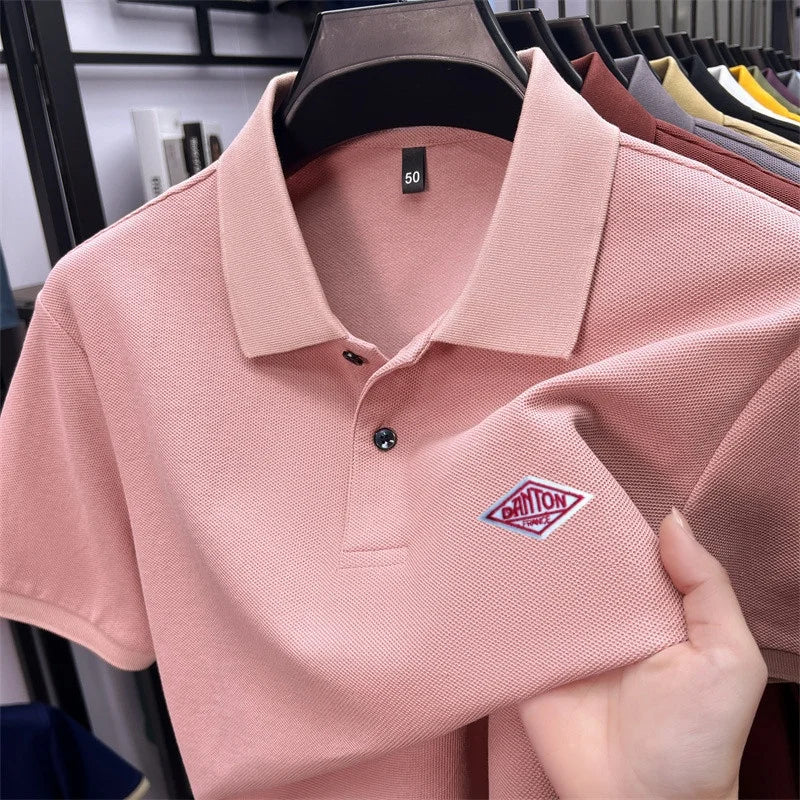 Men's 100% Cotton Polo Shirt -2026 Summer Fashion Casual Short Sleeve, Breathable Lapel Tee，27 Colors, Ideal for Golf and Sports