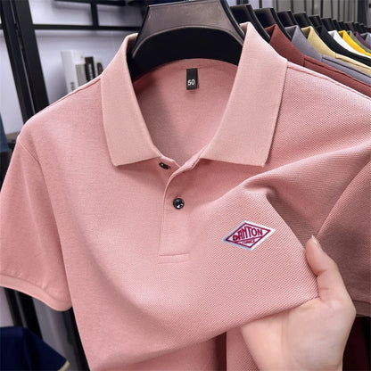 Men's 100% Cotton Polo Shirt -2026 Summer Fashion Casual Short Sleeve, Breathable Lapel Tee，27 Colors, Ideal for Golf and Sports
