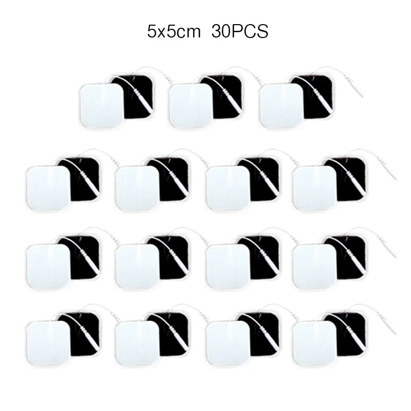 5*5cm 2mm Plug Tens Electrodes Pads Accessories Non-woven Fabric Self  Adhesive Replacement Patch for Electric Massager