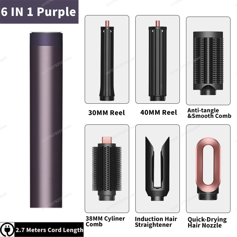 Sencimen X19 Upgraed Multil Hair Styler Auto Curling&Straightenting Barrel Nozzle Wrap Hair Dryer Professional Curly Hair Styler