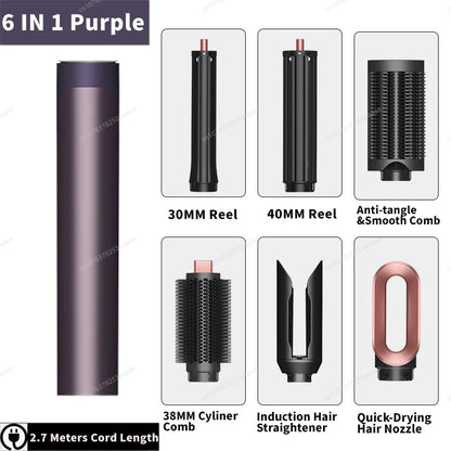Sencimen X19 Upgraed Multil Hair Styler Auto Curling&Straightenting Barrel Nozzle Wrap Hair Dryer Professional Curly Hair Styler
