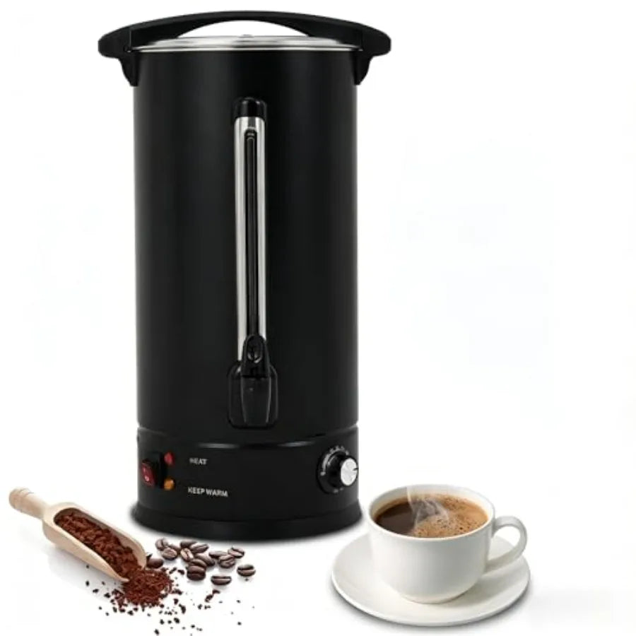 Catering-use 16 L/110 Cups coffee maker hot water urn, double-wall stainless steel, black, quick brew and stays hot for tea bev