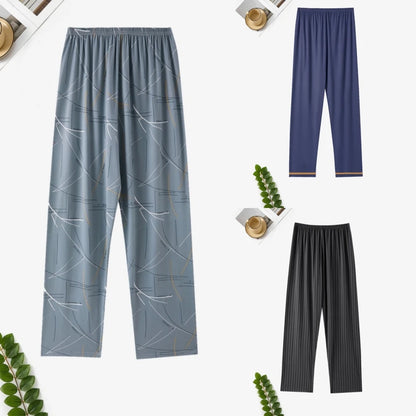 Pajama Pants Men's Spring and Autum Trousers Casual Trousers Autum and Winter Thin Home Trousers Long Loose Home Trousers