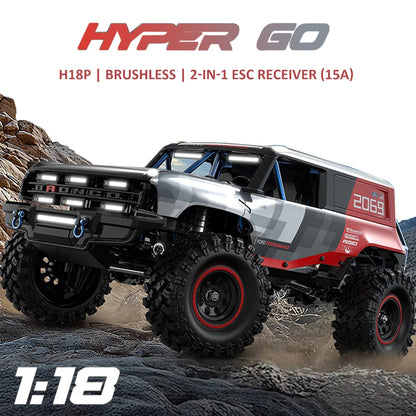HYPER GO H18P RC Car MJX 1/18 Brushless Remote Contorl Vehicle 4WD Electric Off-road Climbing Crawler Model Truck Toys