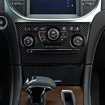 For Chrysler 300 (2011-2014) Car Center Console Gear Shift Panel Steering Wheel Cover Carbon Fiber Interior Sticker Accessories