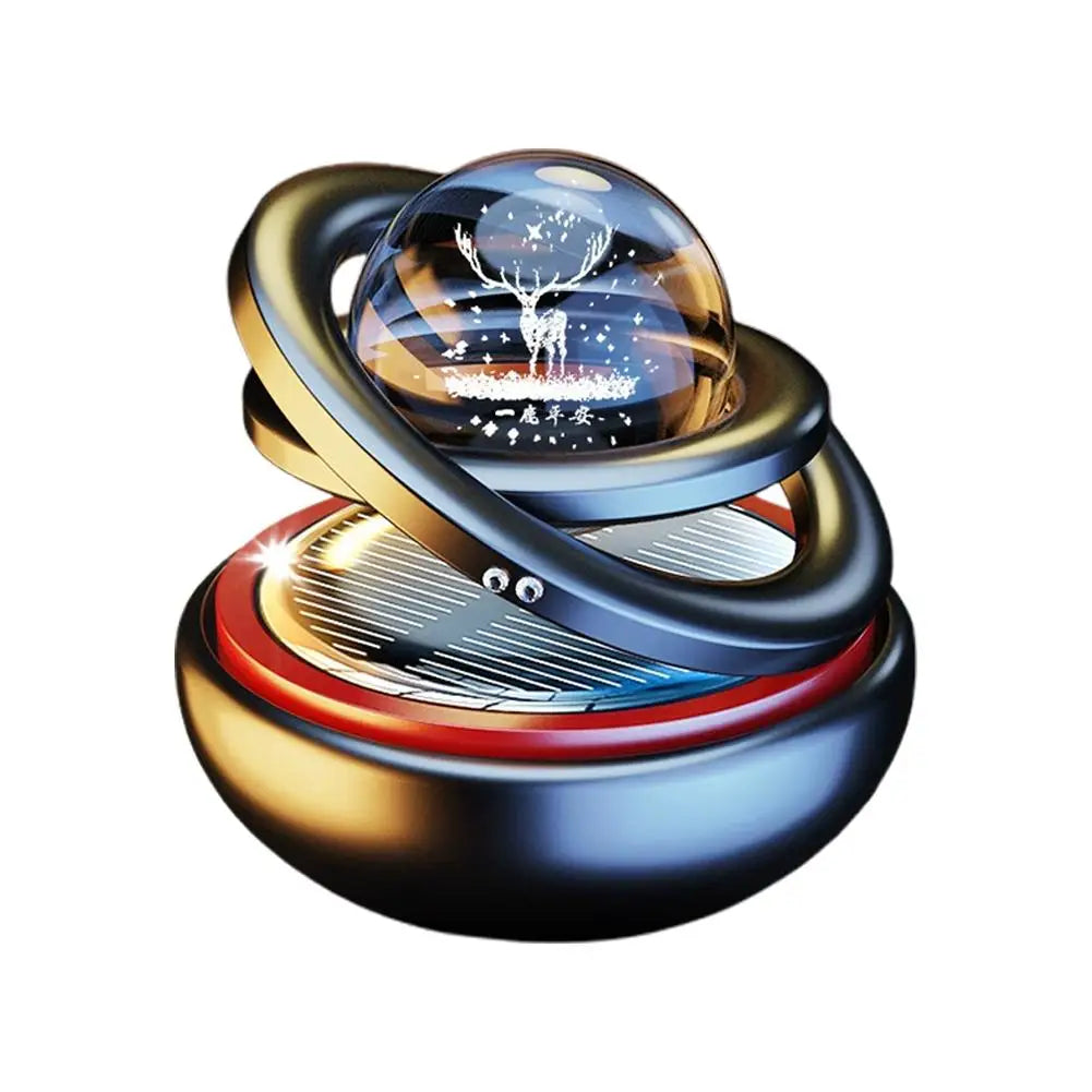 Car Solar Aromatherapy Ornaments Car Double Suspended Crystal Ball Rotating Aromatherapy Perfume Ornaments Creative Ornaments