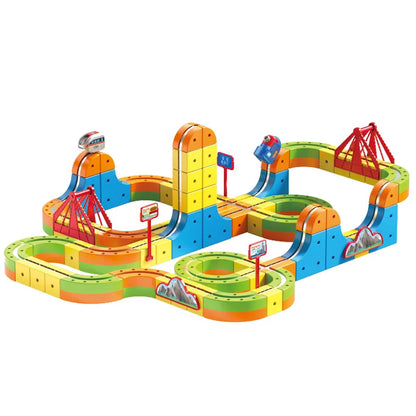 DIY Stem Magnetic Track Car Magnetic Sheet Children'S Puzzle Toy Electric Magical Magnetic Block Anti Gravity Toy Birthday Gift