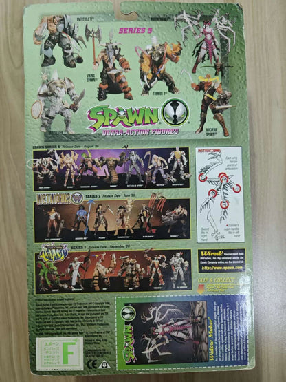 Vintage 1996 Spawn Series5 Widow Maker Grey Complete Action Figure, Rare Retro Collectible Toy For Hobby Fans