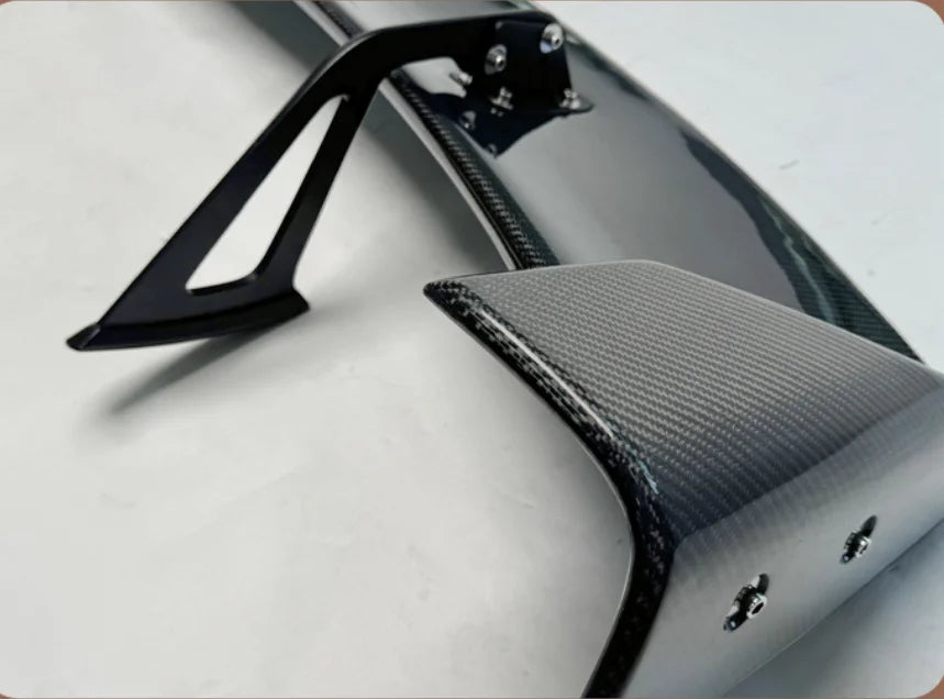 Real Carbon Fiber Double Rear Spoiler Wing for GR Supra A90 A91 MK5 AO Style Glue Tape or Screws Installation
