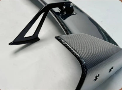 Real Carbon Fiber Double Rear Spoiler Wing for GR Supra A90 A91 MK5 AO Style Glue Tape or Screws Installation