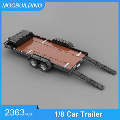 MOC Building Blocks 1/8 Car Trailer 5x7 Frame with Wooden Platform DIY Assemble Bricks Educational Creative Toys Gifts 2363PCS