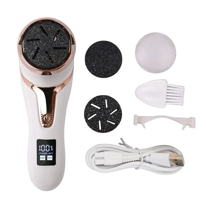 NEW Rechargeable Electric Foot File Callus Remover Professional Pedicure Machine Foot Heel Dead Skin Polisher 3 Heads 2 Speed