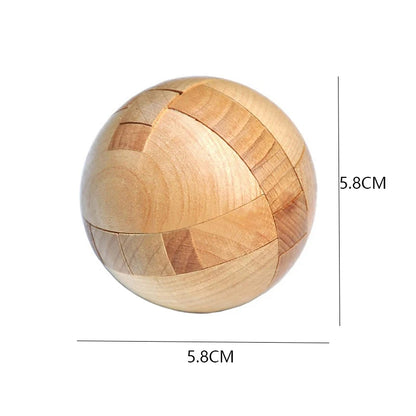 Classic Wooden Puzzle Ball Magic Brain Teasers Assembly Interlocking Toys IQ Logic Mind Challenge Games for Adults & Kids