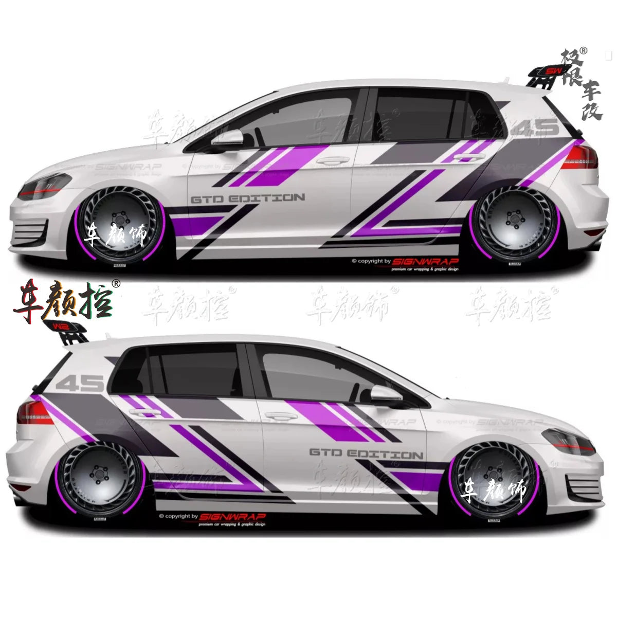 Car stickers For Volkswagen Golf8 MK5 MK6 MK7 GTI POLO customized exterior design sporty fashionable decals Vinyl  Accessories