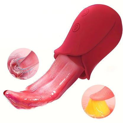 Sex Toys Realistic Tongue Vibrator for Women Adult Toy with 10 Licking Clitoral 10 Swing Vibration Modes Rose Toy Dildo Vibrador
