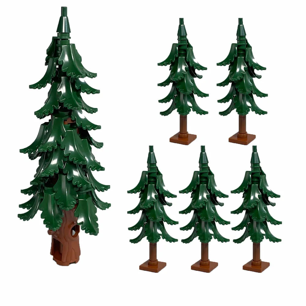 MOC City Garden Building Block Set – DIY Assembly Pine & Pine And Cypr, Street View Forest Plants, Trunk Leaves Grass Accessorie