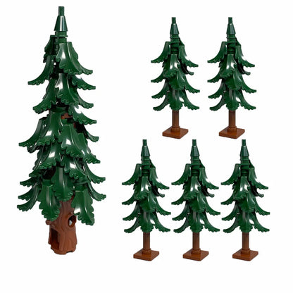 MOC Plant & Tree Parts: Green Grass, Pine Trees, Leaf Flowers & City Building Bricks Accessories - Assemble Blocks Kit